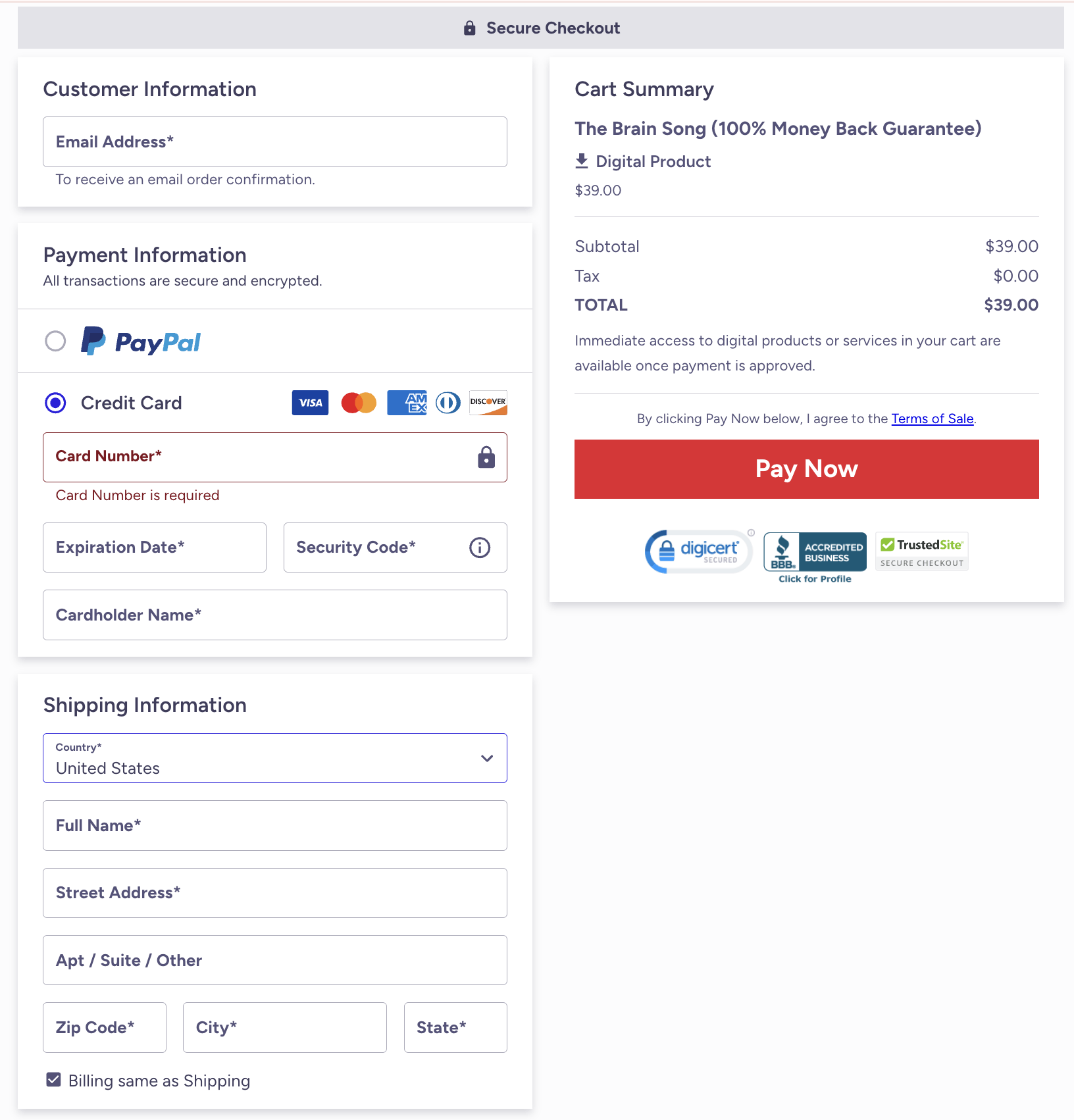 the-brain-song-checkout-page